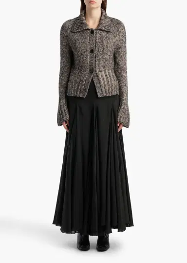 Khaite Takeo Cardigan In Sepia And Black Multi | Thumbnail 2 Khaite Takeo Cardigan In Sepia And Black Multi | Thumbnail 2