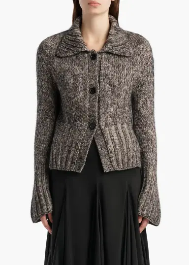 Khaite Takeo Cardigan In Sepia And Black Multi | Thumbnail 3 Khaite Takeo Cardigan In Sepia And Black Multi | Thumbnail 3