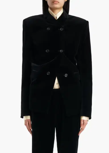 Khaite Rolo Jacket In Black Velvet | Thumbnail 3 Khaite Rolo Jacket In Black Velvet | Thumbnail 3
