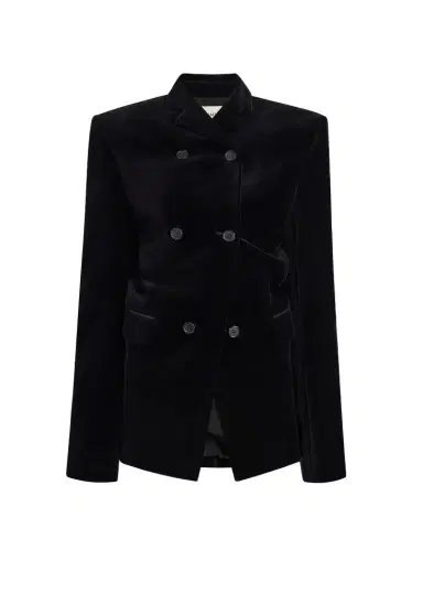 Khaite Rolo Jacket In Black Velvet | Thumbnail 1 Khaite Rolo Jacket In Black Velvet | Thumbnail 1
