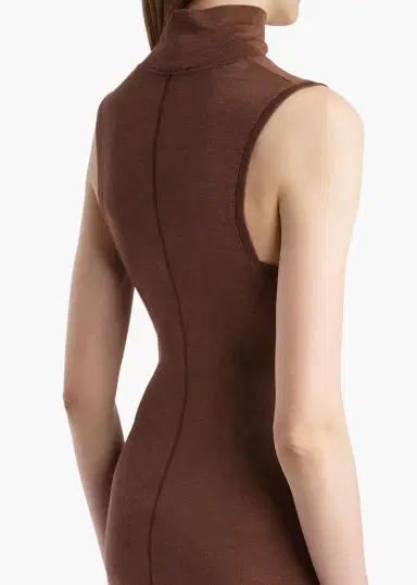 Khaite Demi Dress In Chestnut Wool Silk | Thumbnail 5 Khaite Demi Dress In Chestnut Wool Silk | Thumbnail 5