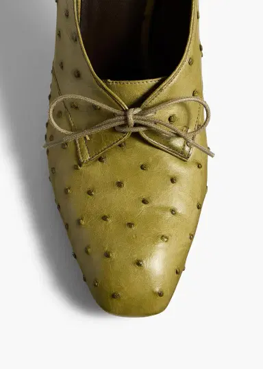 Khaite Colt Pump In Olive Ostrich | Thumbnail 3 Khaite Colt Pump In Olive Ostrich | Thumbnail 3