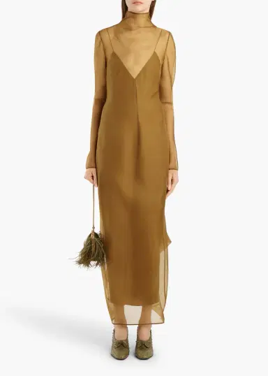 Khaite Toldo Dress In Bronze | Thumbnail 2 Khaite Toldo Dress In Bronze | Thumbnail 2