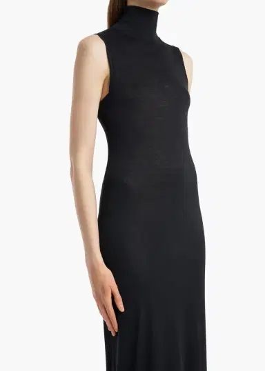 Khaite Demi Dress In Black Wool Silk | Thumbnail 4 Khaite Demi Dress In Black Wool Silk | Thumbnail 4