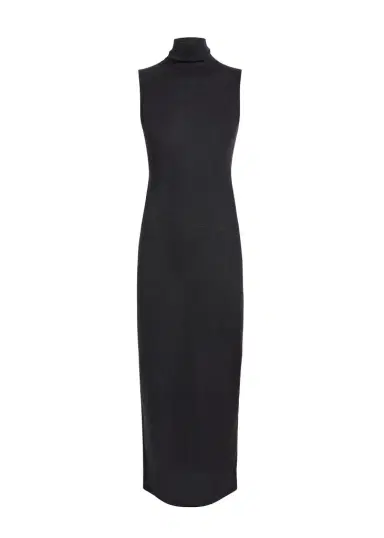 Khaite Demi Dress In Black Wool Silk | Thumbnail 1 Khaite Demi Dress In Black Wool Silk | Thumbnail 1