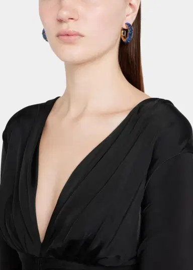 Oscar de la Renta Baguette Crystal Hoop Earrings, Watermelon/Rainbow | Thumbnail 2 Oscar de la Renta Baguette Crystal Hoop Earrings, Watermelon/Rainbow | Thumbnail 2