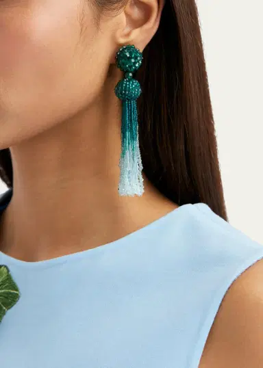 Oscar de la Renta Large Tonal Degrade Earrings | Thumbnail 2 Oscar de la Renta Large Tonal Degrade Earrings | Thumbnail 2