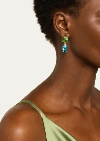 Oscar de la Renta Crystal Two-Drop Earrings | Thumbnail 2 Oscar de la Renta Crystal Two-Drop Earrings | Thumbnail 2