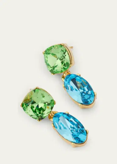 Oscar de la Renta Crystal Two-Drop Earrings | Thumbnail 3 Oscar de la Renta Crystal Two-Drop Earrings | Thumbnail 3