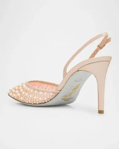 René Caovilla Cinderella Embellished Mesh Slingback Pumps | Thumbnail 2 René Caovilla Cinderella Embellished Mesh Slingback Pumps | Thumbnail 2
