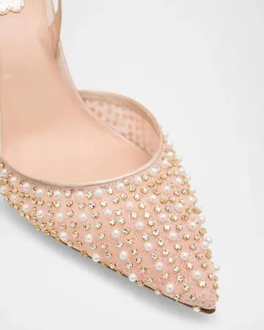 René Caovilla Cinderella Embellished Mesh Slingback Pumps | Thumbnail 3 René Caovilla Cinderella Embellished Mesh Slingback Pumps | Thumbnail 3