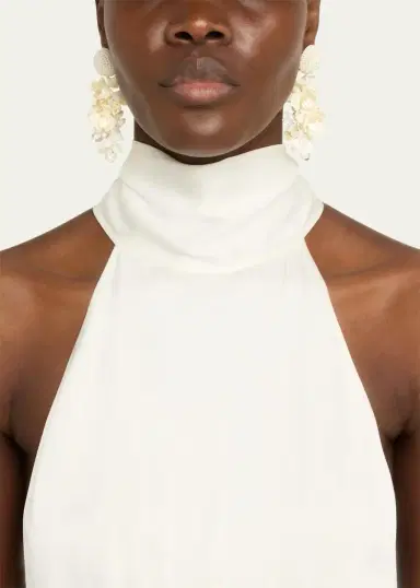 Oscar de la Renta Plexy and Raffia Flowers Earrings | Thumbnail 2 Oscar de la Renta Plexy and Raffia Flowers Earrings | Thumbnail 2