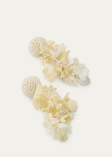Oscar de la Renta Plexy and Raffia Flowers Earrings | Thumbnail 3 Oscar de la Renta Plexy and Raffia Flowers Earrings | Thumbnail 3