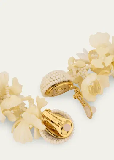 Oscar de la Renta Plexy and Raffia Flowers Earrings | Thumbnail 4 Oscar de la Renta Plexy and Raffia Flowers Earrings | Thumbnail 4