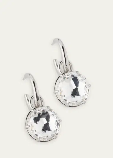 Oscar de la Renta Crystal Mini Hoop Earrings | Thumbnail 3 Oscar de la Renta Crystal Mini Hoop Earrings | Thumbnail 3
