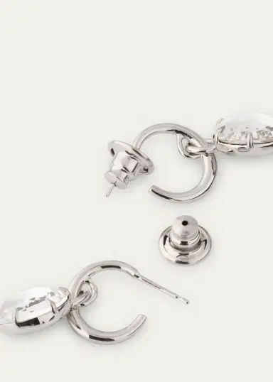 Oscar de la Renta Crystal Mini Hoop Earrings | Thumbnail 4 Oscar de la Renta Crystal Mini Hoop Earrings | Thumbnail 4