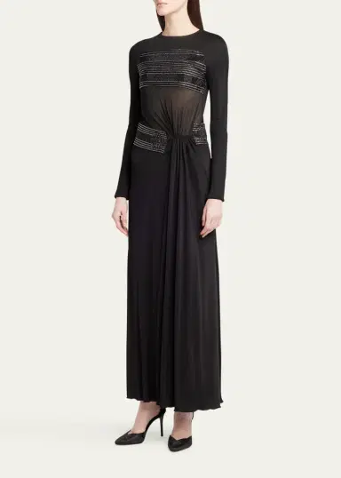 Giorgio Armani Crystal Sheer Midriff Jersey Gown | Thumbnail 4 Giorgio Armani Crystal Sheer Midriff Jersey Gown | Thumbnail 4