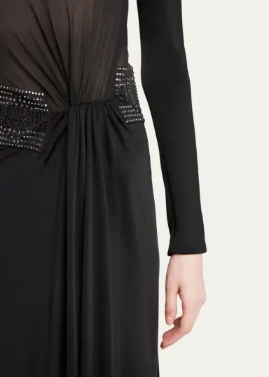 Giorgio Armani Crystal Sheer Midriff Jersey Gown | Thumbnail 5 Giorgio Armani Crystal Sheer Midriff Jersey Gown | Thumbnail 5