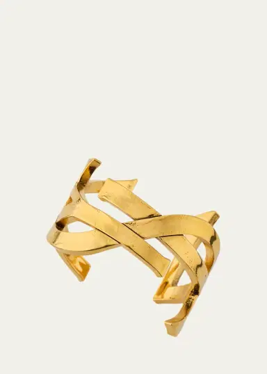 Saint Laurent YSL Raw Textured Cuff Bracelet | Thumbnail 3 Saint Laurent YSL Raw Textured Cuff Bracelet | Thumbnail 3