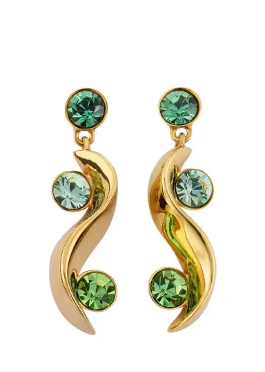 Oscar de la Renta Crystal Wave Drop Earrings | Thumbnail 1 Oscar de la Renta Crystal Wave Drop Earrings | Thumbnail 1