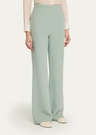 Valentino Garavani Silk Crepe Flare Trousers | Thumbnail 4 Valentino Garavani Silk Crepe Flare Trousers | Thumbnail 4