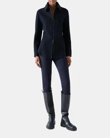 Akris punto Wool-Cashmere Zip-Front Blouse | Thumbnail 2 Akris punto Wool-Cashmere Zip-Front Blouse | Thumbnail 2