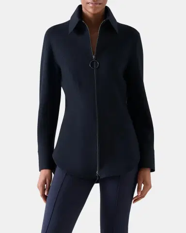 Akris punto Wool-Cashmere Zip-Front Blouse | Thumbnail 4 Akris punto Wool-Cashmere Zip-Front Blouse | Thumbnail 4