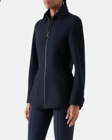 Akris punto Wool-Cashmere Zip-Front Blouse | Thumbnail 6 Akris punto Wool-Cashmere Zip-Front Blouse | Thumbnail 6