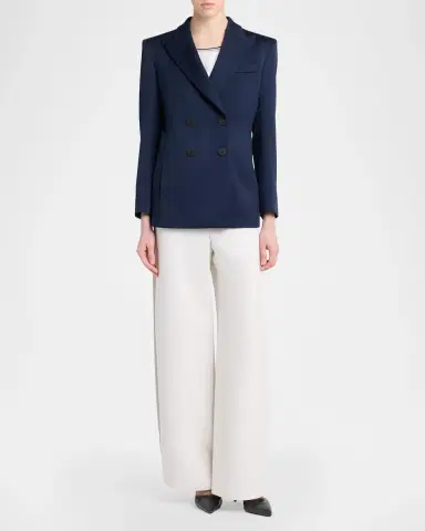 Giorgio Armani Wool-Silk Double-Breasted Blazer Jacket | Thumbnail 2 Giorgio Armani Wool-Silk Double-Breasted Blazer Jacket | Thumbnail 2