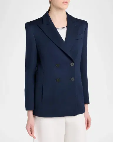 Giorgio Armani Wool-Silk Double-Breasted Blazer Jacket | Thumbnail 4 Giorgio Armani Wool-Silk Double-Breasted Blazer Jacket | Thumbnail 4
