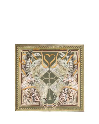 Ferragamo Poised Leopards Print Silk Scarf | Thumbnail 1 Ferragamo Poised Leopards Print Silk Scarf | Thumbnail 1