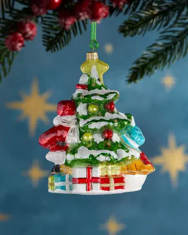 Exclusive Santa & Snowman with Tree Christmas Ornament | Thumbnail 2 Exclusive Santa & Snowman with Tree Christmas Ornament | Thumbnail 2