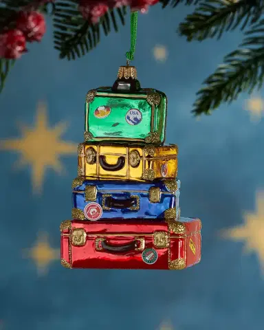Exclusive Globetrotter Suitcases Christmas Ornament | Thumbnail 1 Exclusive Globetrotter Suitcases Christmas Ornament | Thumbnail 1