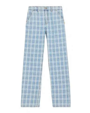 Burberry Drusilla Check Denim Straight-Leg Jeans | Thumbnail 1 Burberry Drusilla Check Denim Straight-Leg Jeans | Thumbnail 1