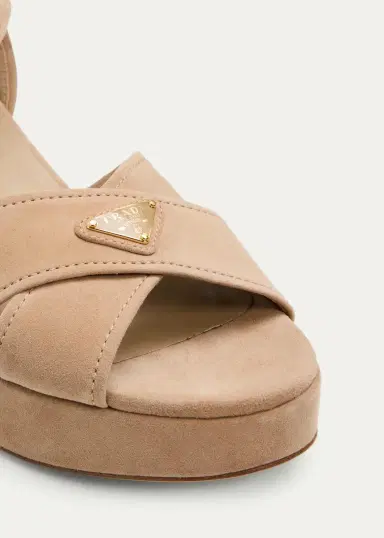 Prada Triangle Suede Platform Sandals | Thumbnail 7 Prada Triangle Suede Platform Sandals | Thumbnail 7
