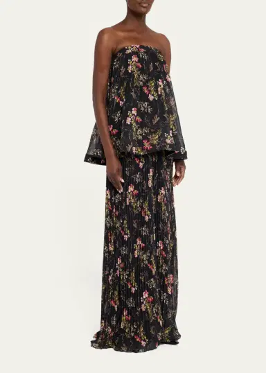 Cinq à Sept Love Letter Floral Strapless Maxi Dress | Thumbnail 4 Cinq à Sept Love Letter Floral Strapless Maxi Dress | Thumbnail 4