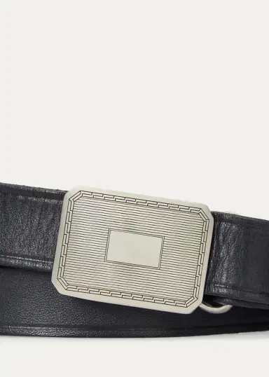 Polo Ralph Lauren Engine Turn Leather Belt | Thumbnail 2 Polo Ralph Lauren Engine Turn Leather Belt | Thumbnail 2