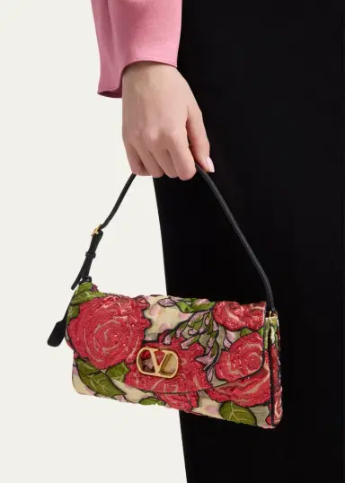 Valentino Garavani Small Floral Jacquard Shoulder Bag | Thumbnail 2 Valentino Garavani Small Floral Jacquard Shoulder Bag | Thumbnail 2