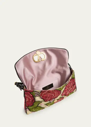 Valentino Garavani Small Floral Jacquard Shoulder Bag | Thumbnail 4 Valentino Garavani Small Floral Jacquard Shoulder Bag | Thumbnail 4