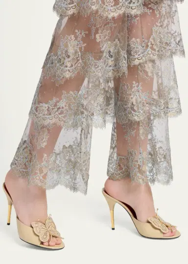 Valentino Garavani Metallic Lace Ruffle Straight-Leg Pants | Thumbnail 5 Valentino Garavani Metallic Lace Ruffle Straight-Leg Pants | Thumbnail 5