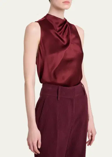 Gabriela Hearst Melina Cowl-Neck Satin Sleeveless Top | Thumbnail 4 Gabriela Hearst Melina Cowl-Neck Satin Sleeveless Top | Thumbnail 4