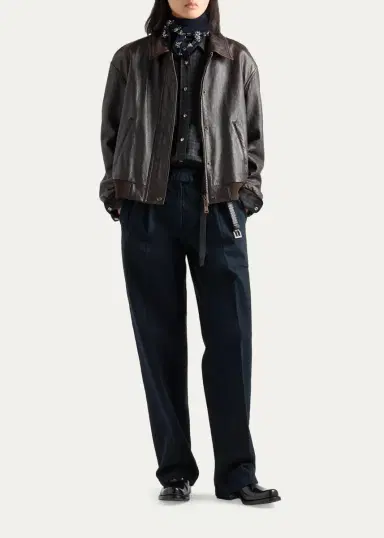 Prada Checked Wool-Blend Shirt | Thumbnail 2 Prada Checked Wool-Blend Shirt | Thumbnail 2