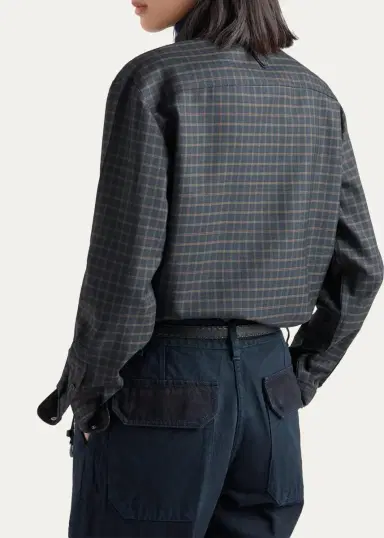 Prada Checked Wool-Blend Shirt | Thumbnail 3 Prada Checked Wool-Blend Shirt | Thumbnail 3