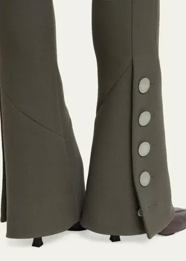 Proenza Schouler Althea Bi-Stretch Double Wool Buttoned Flare Pants | Thumbnail 5 Proenza Schouler Althea Bi-Stretch Double Wool Buttoned Flare Pants | Thumbnail 5