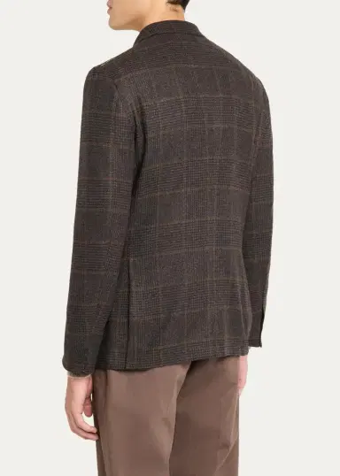 Zegna Men's Oasi Cashmere Plaid Single-Breasted Sport Coat | Thumbnail 8 Zegna Men's Oasi Cashmere Plaid Single-Breasted Sport Coat | Thumbnail 8