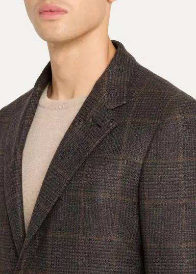 Zegna Men's Oasi Cashmere Plaid Single-Breasted Sport Coat | Thumbnail 10 Zegna Men's Oasi Cashmere Plaid Single-Breasted Sport Coat | Thumbnail 10