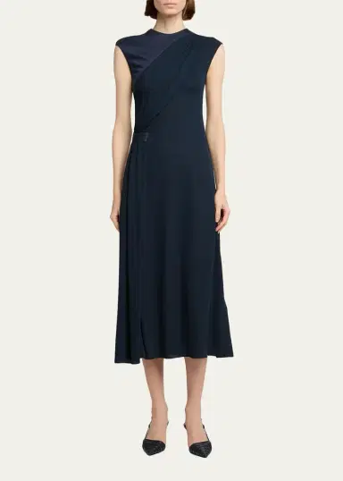 Giorgio Armani Gathered Sleeveless Midi Dress | Thumbnail 2 Giorgio Armani Gathered Sleeveless Midi Dress | Thumbnail 2