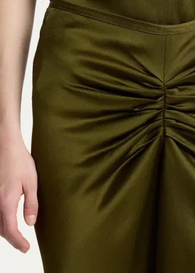 Victoria Beckham Bela Gathered Waist Satin Midi Skirt | Thumbnail 5 Victoria Beckham Bela Gathered Waist Satin Midi Skirt | Thumbnail 5
