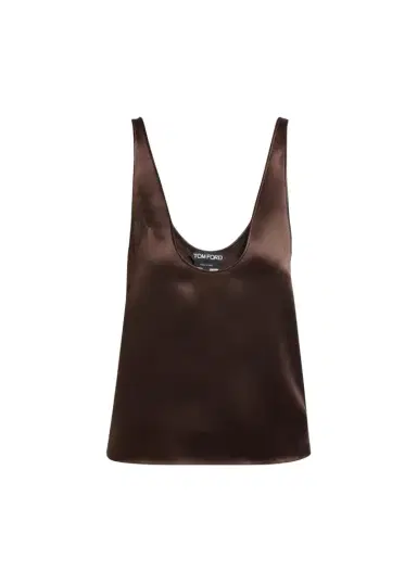Tom Ford Plunging Scoop-Neck Silk Tank Top | Thumbnail 1 Tom Ford Plunging Scoop-Neck Silk Tank Top | Thumbnail 1
