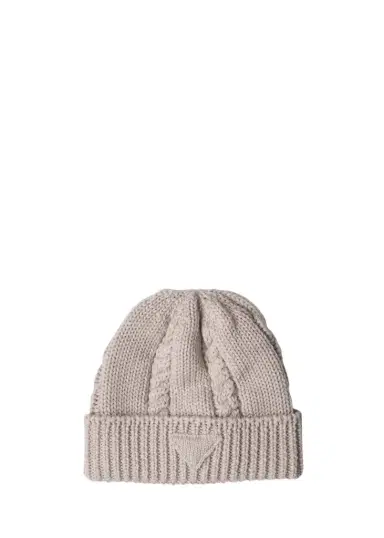 Prada Chunky Cable-Knit Wool Beanie | Thumbnail 1 Prada Chunky Cable-Knit Wool Beanie | Thumbnail 1